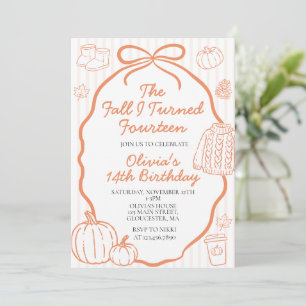 The Fall I Turned Fourteen Autumn 14th  Birthday Invitation