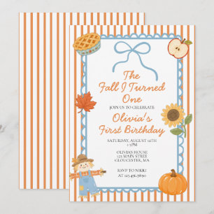 The Fall I Turned One Autumn 1st birthday Invitation