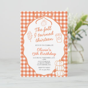 The Fall I Turned Thirteen Autumn 13th Birthday Invitation