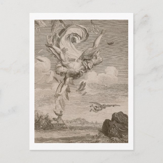 The Fall of Icarus, 1731 (engraving) Postcard (Front)