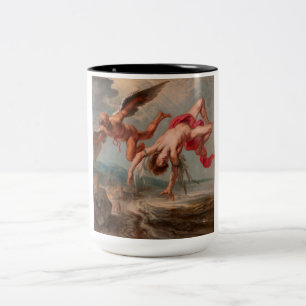The Fall of Icarus (by Jacob Peter Gowy) Two-Tone Coffee Mug