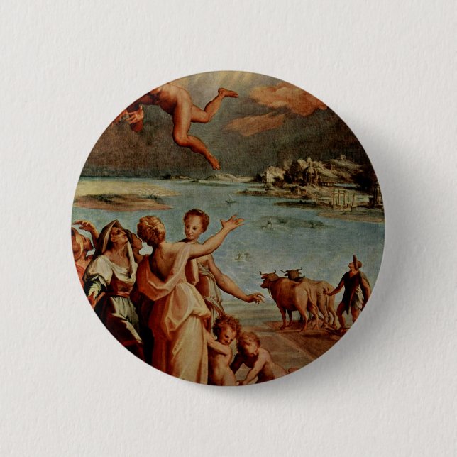 The Fall Of Icarus Oval By Manzuoli Tommaso D'Anto 2 Inch Round Button (Front)