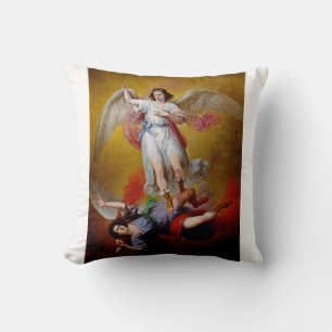 The fall of Lucifer by Antonio Maria Esquivel Throw Pillow