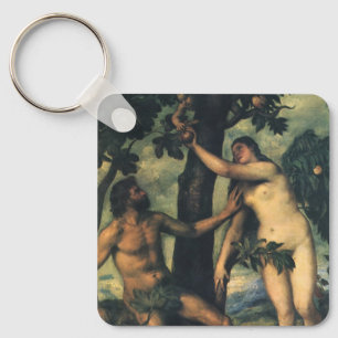 The Fall of Man; Adam and Eve by Titian Keychain