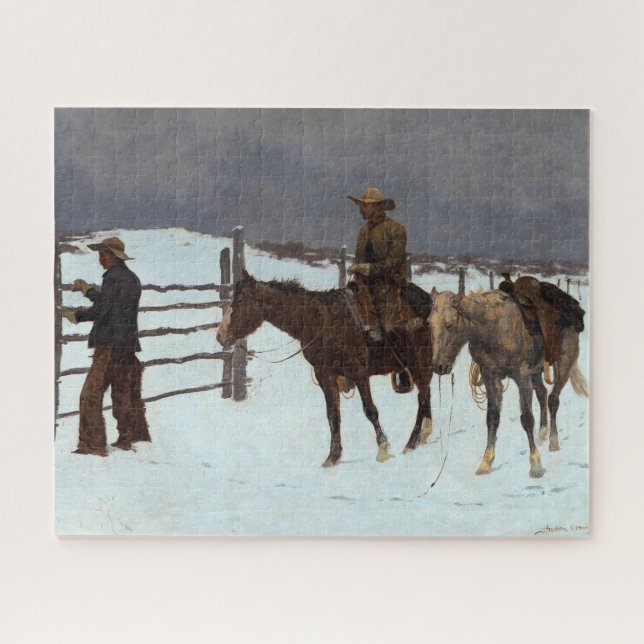 The Fall of the Cowboy by Frederic Remington Jigsaw Puzzle (Horizontal)