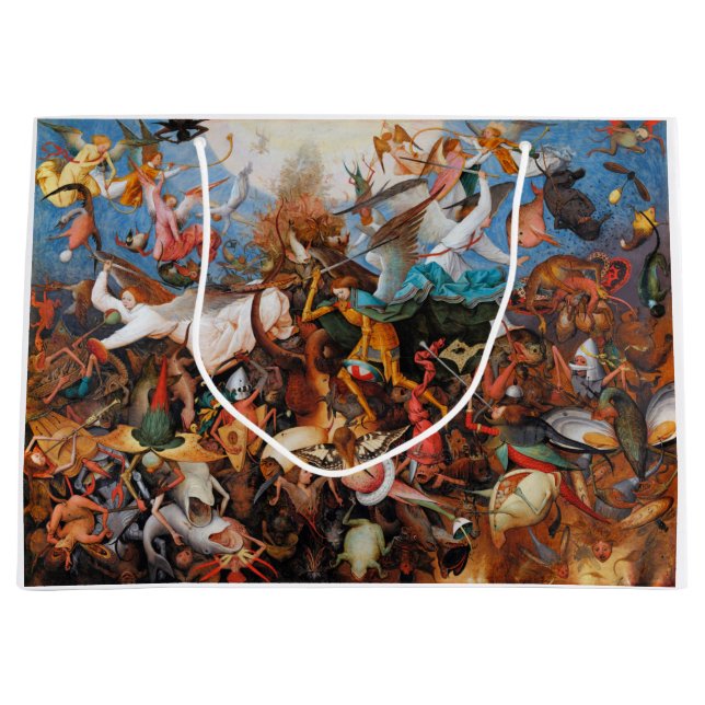The Fall of the Rebel Angels, Pieter Bruegel Large Gift Bag (Front)