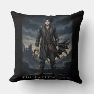 The Fallen King Gothic Dark Fantasy Design Throw Pillow