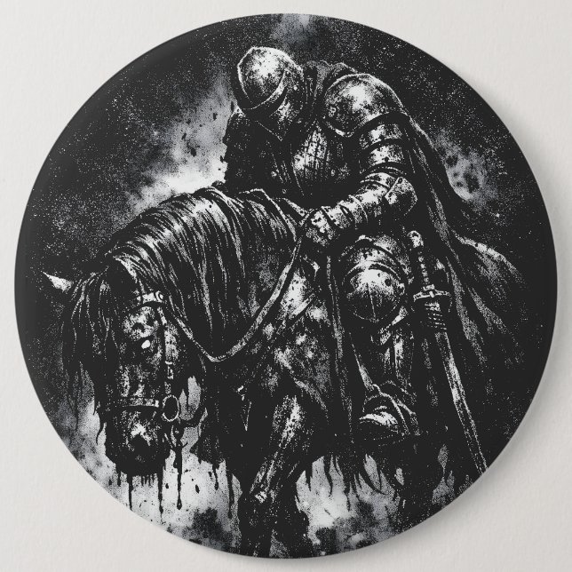 The Fallen Knight by BurnsInHell 6 Inch Round Button (Front)
