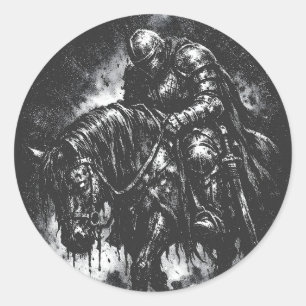 The Fallen Knight by BurnsInHell Classic Round Sticker