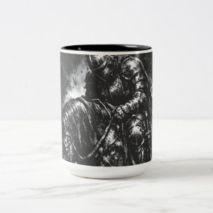 The Fallen Knight by BurnsInHell Two-Tone Coffee Mug