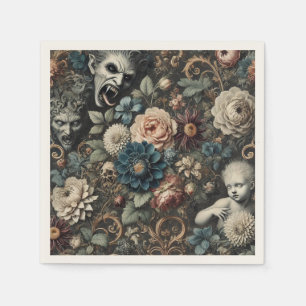 The Fallen Nursery – Gothic Floral Design Napkin