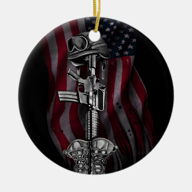 The Fallen Soldier Ceramic Ornament (Front)