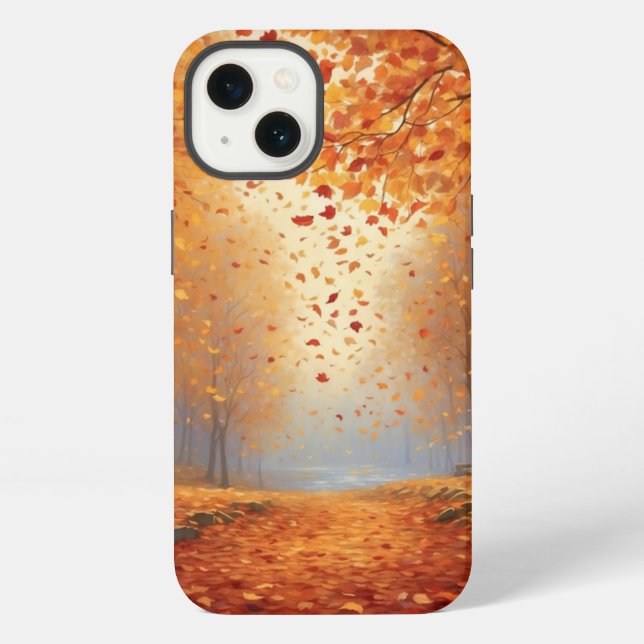 The Falling Leaves Scene iPhone Case (Back)