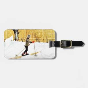 The Falun Yard - little boy on skis Luggage Tag