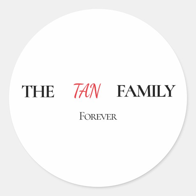 The Family Forever Personalized Round Sticker (Front)