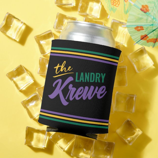 The Family Krewe for Mardi Gras Can Cooler (In Situ Summer)