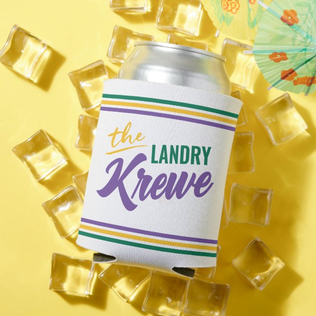 The Family Krewe for Mardi Gras Can Cooler (In Situ Summer)