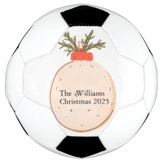 The Family Name Christmas 2025 Elegant Script  Soccer Ball
