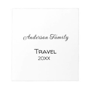 The family name travel vacation adventure add year notepad