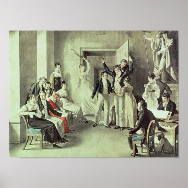 The family of Franz Peter Schubert  playing games Poster (Front)