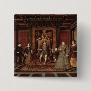 The Family of Henry VIII: 2 Inch Square Button