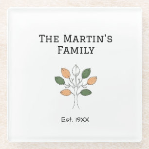 the family reunion est. year name tree community glass coaster