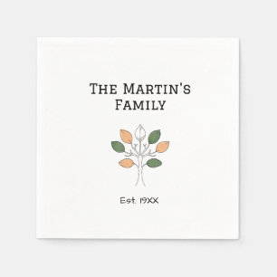 the family reunion est. year name tree community  napkin