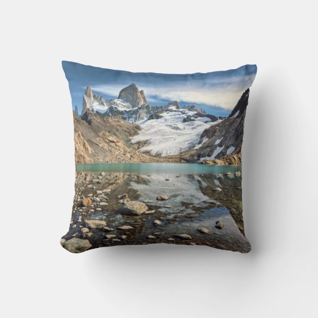 The Famous Fitz Roy Throw Pillow (Front)