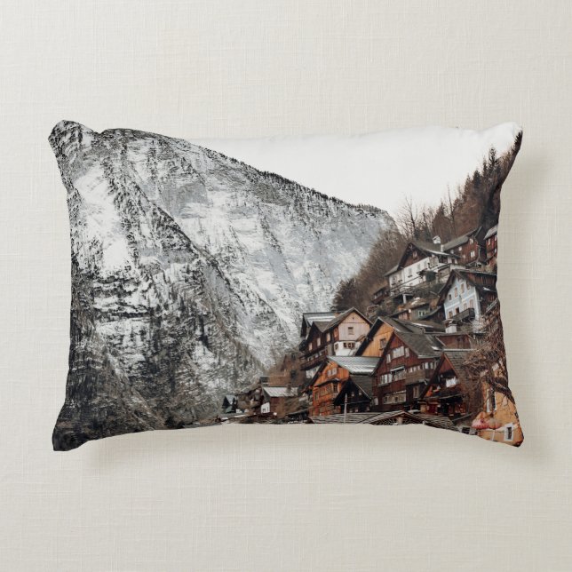 THE FAMOUS HALLSTATT IN AUSTRIA ACCENT PILLOW (Front)