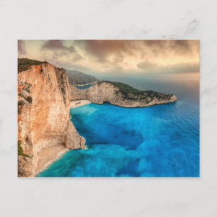 The famous Navagio (shipwreck) in Zakynthos island Postcard