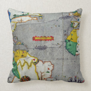 The famouse West Indian voyadge made by the Englis Throw Pillow