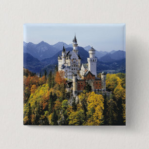 The fanciful Neuschwanstein is one of three 2 Inch Square Button
