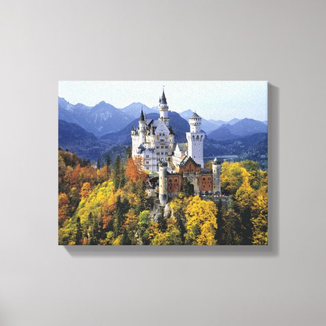The fanciful Neuschwanstein is one of three Canvas Print (Front)