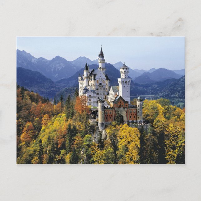 The fanciful Neuschwanstein is one of three Postcard (Front)