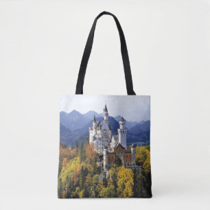 The fanciful Neuschwanstein is one of three Tote Bag
