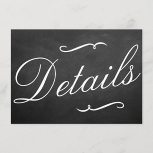 The Fancy Chalkboard Wedding Collection Details Enclosure Card
