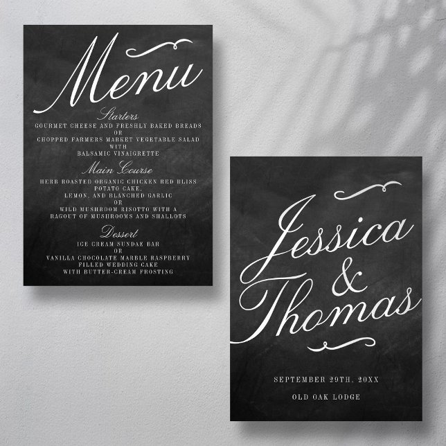 The Fancy Chalkboard Wedding Collection Menu Cards (Creator Uploaded)