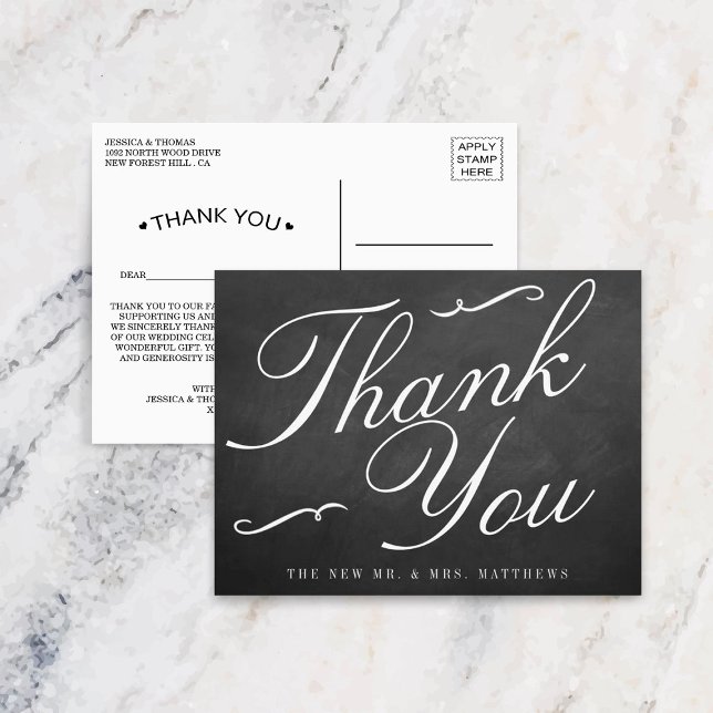 The Fancy Chalkboard Wedding Collection Postcard (Creator Uploaded)