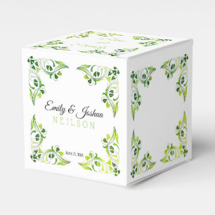 The Fancy Green Leaf Borders Favour Box