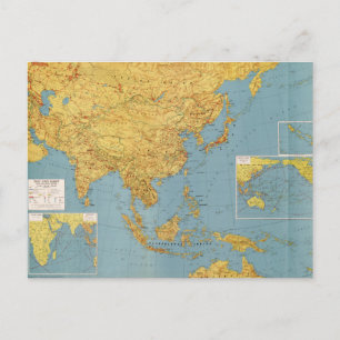 The Far East and Adjoining Areas (Map 1943) Postcard