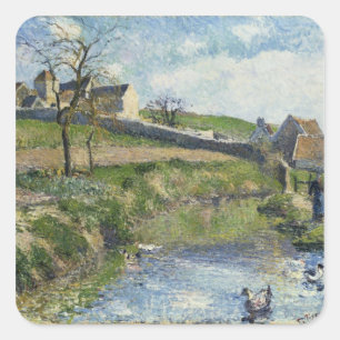 The Farm at Osny, 1883 Square Sticker