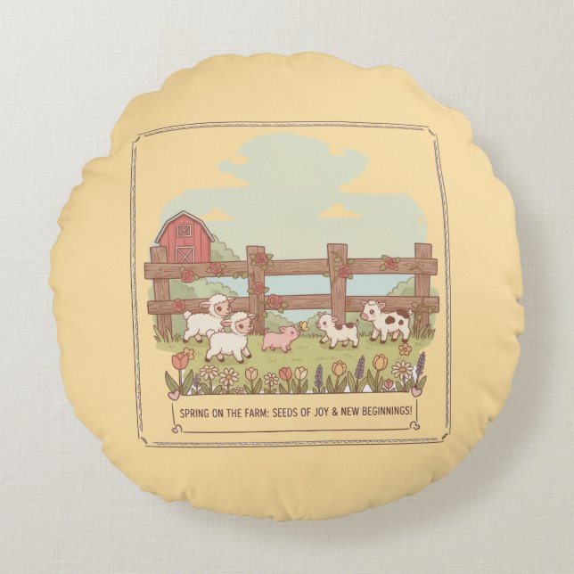 the farms animals  round pillow (Front)