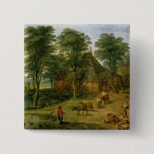 The Farmyard 2 Inch Square Button