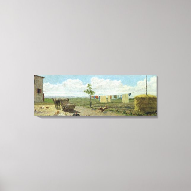 The Farmyard (oil on canvas) Canvas Print (Front)