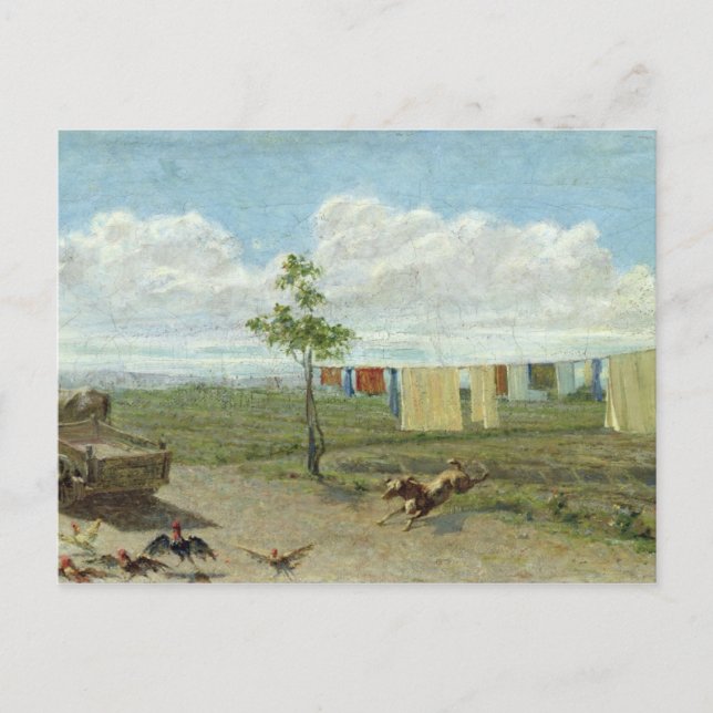 The Farmyard (oil on canvas) Postcard (Front)