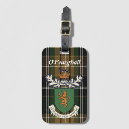 The Farrell Clan of Ireland coat of arms & tartan Luggage Tag
