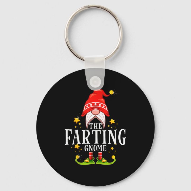 The Farting Gnome Christmas Matching  Keychain (Front)