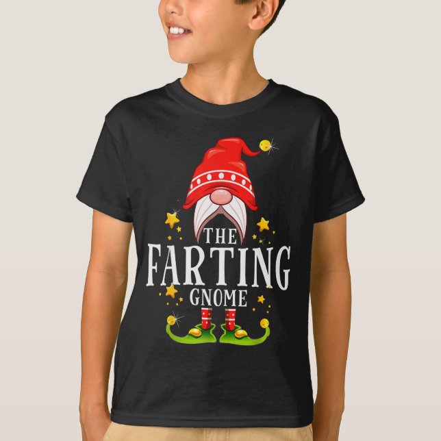 The Farting Gnome Christmas Matching  T-Shirt (Front)