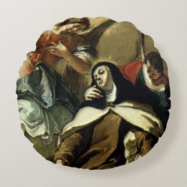 The Fascination of St Therese - Fontebasso Round Pillow (Front)