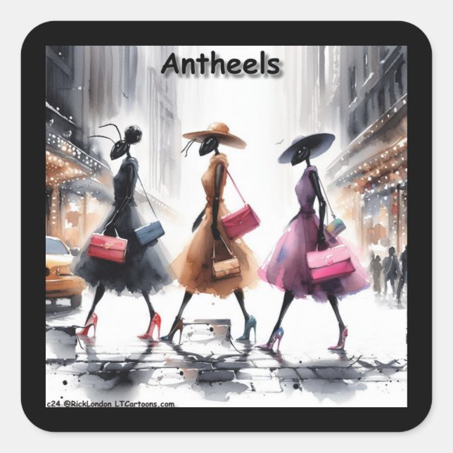 The Fashion Ants Of New York City Funny Square Sticker (Front)